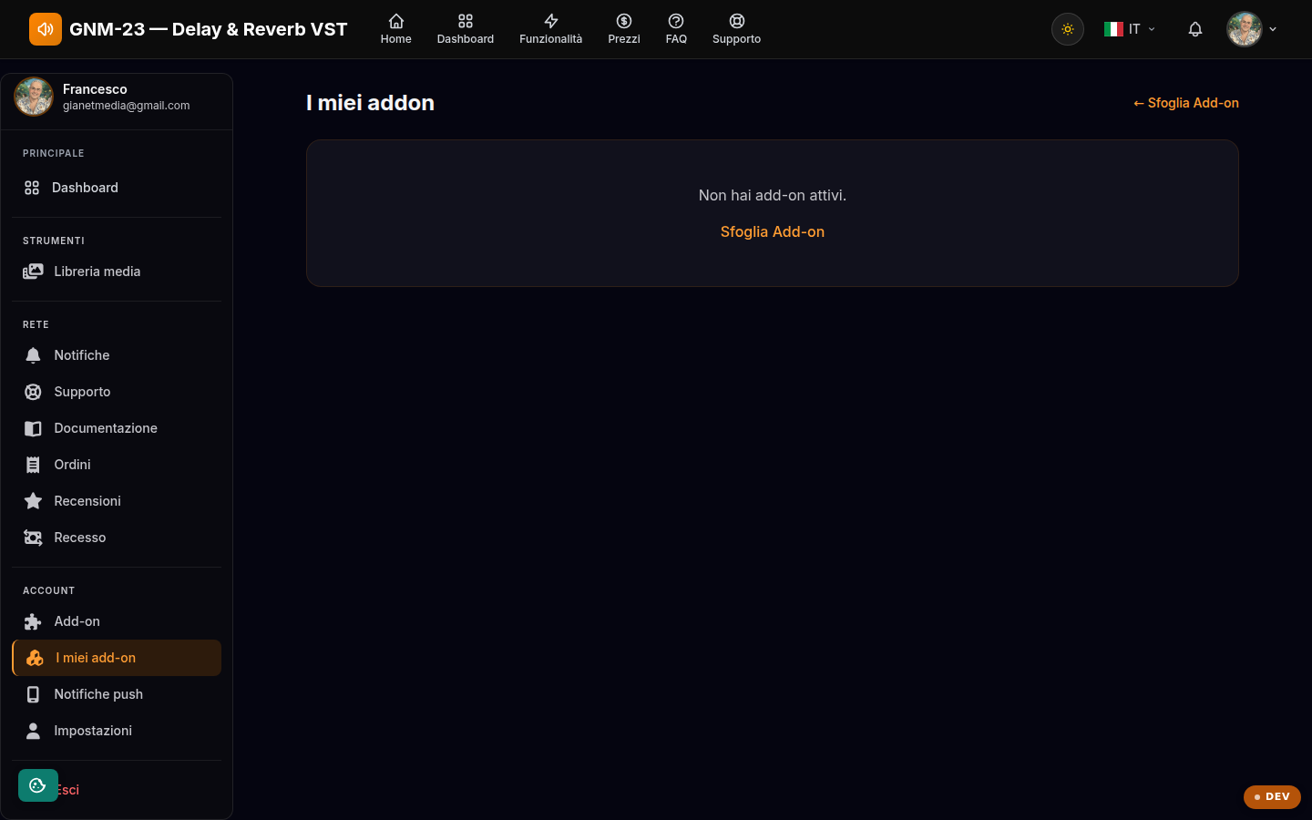 I miei add-on