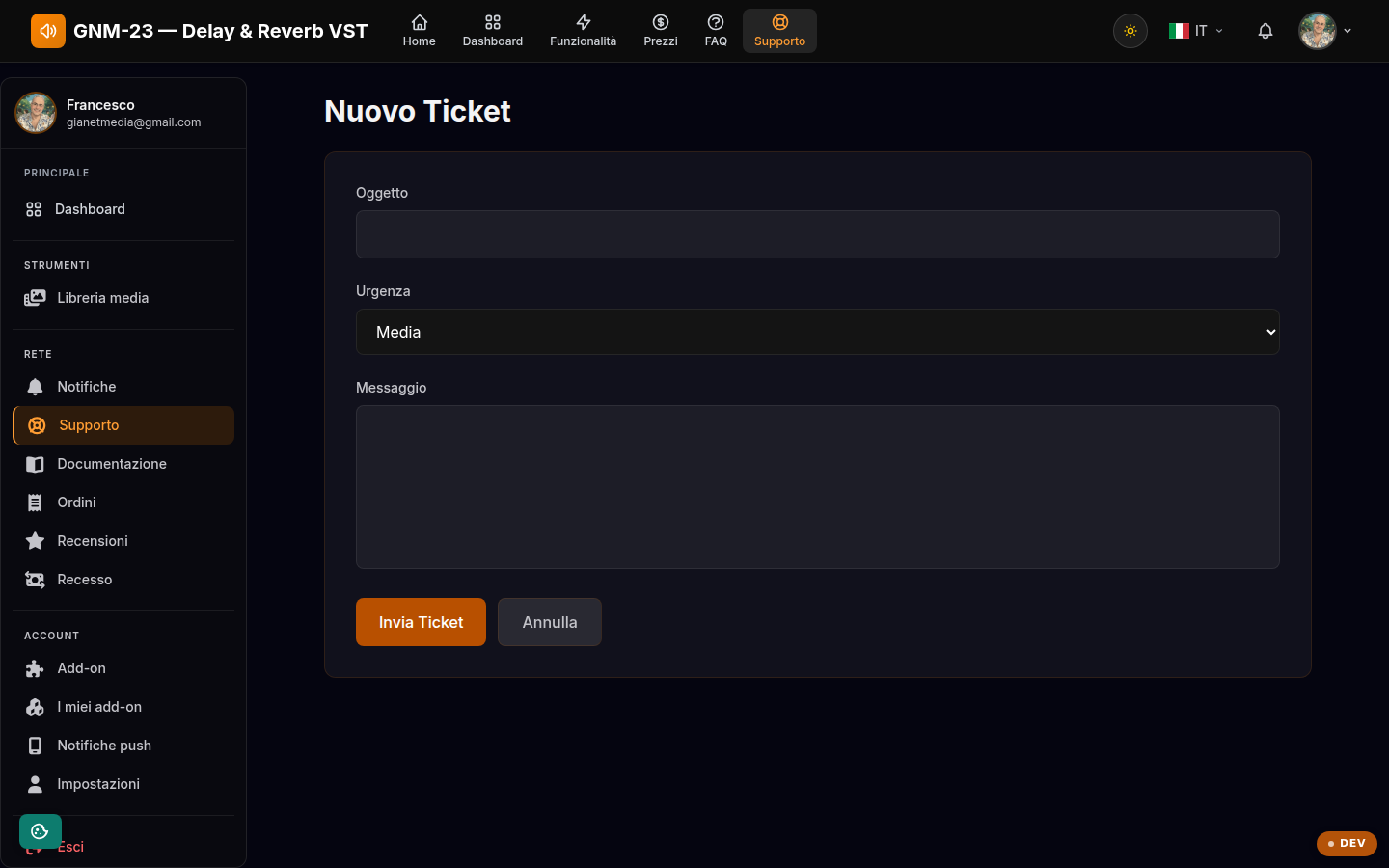 Nuovo ticket